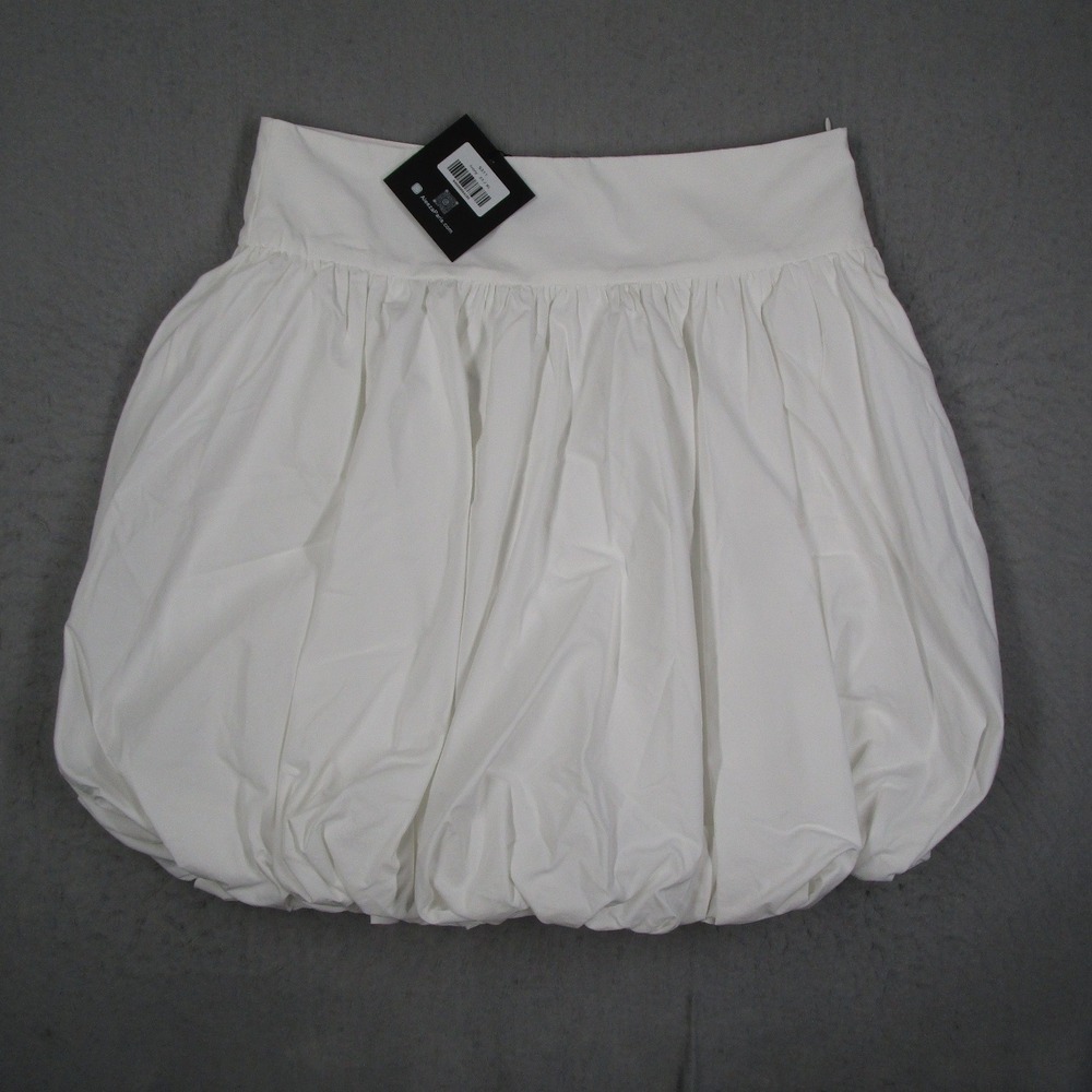 Aleeza Paris Ivory Bubble Skirt XL Cotton Blend Gathered Mini S311 White